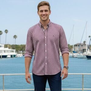 Vineyard Vines Tucker Shirt Mens L Gingham Preppy Button Down Classic Cotton